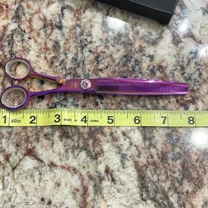 Purple Bird 8” rainbow thinning shears